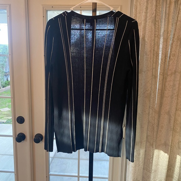 Theory Hankson Striped Black Cardigan Small - Picture 8 of 11
